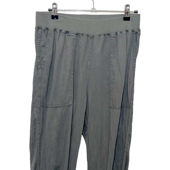 Faherty Arlie Day Jogger Pants Women’s Small Surplus Green Linen Cotton Pull-On - Picture 3 of 13